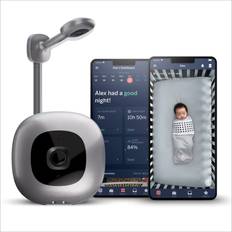 Child Safety Nanit Pro Smart Baby Monitor & Wall Mount 1080p Secure Wi-Fi Video Camera, Sensor-Free Sleep & Breathing Motion Tracker, 2-Way Audio, Sound & Motion Alerts, Night Vision, and Breathing Band Silver