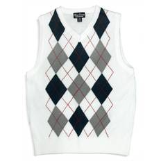 Boys Padded Vests Blue Ocean Kids Argyle Sweater Vest Off-White