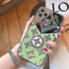 HKHBJS Suitable For Apple 12 Mobile Phone Case Iphonex Luxury Four-leaf Clover Diamond Makeup Mirror Hard