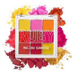 Cosmetics Ruby Kisses Eyeshadow Palette Highly Pigmented Eye Makeup 9 Shades Matte Shimmer Metallic Eyeshadow Palette Malibu Sunrise