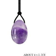 Dechoicelife a-Amethyst M Natural Rose Quartz Yoni Egg Set Obsidian Kegel Exercise Jade Egg Vagina Muscle Tightening Crystal Balls Drilled Massage Stone