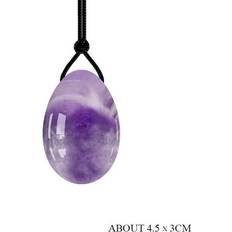 Dechoicelife a-Amethyst L Natural Rose Quartz Yoni Egg Set Obsidian Kegel Exercise Jade Egg Vagina Muscle Tightening Crystal Balls Drilled Massage Stone