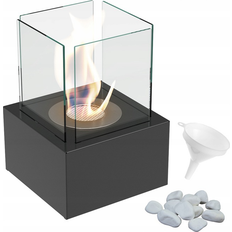 Kratki Tabletop Bioethanol fireplace TANGO2 black with decorative stones set