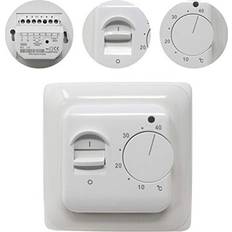 Ketotek Manual Underfloor Heating Thermostats 220V 16A, Electric Underfloor Heating Controller Mechanical Room Thermostat with Floor Sensor Probe