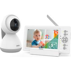 Child Safety JouSecu Baby Monitor Camera with 29Hours Battery Life, Pan-Tilt-Zoom Video Baby Monitor with Camera and Audio 5 Inch Large Screen, No WiFi, Temperature Monitoring, 2 Way Talk Back, Power Saving