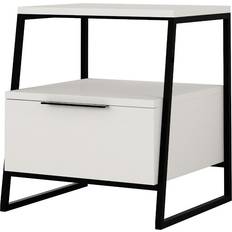 Fibreboards Bedside Tables Decortie Modern White Bedside Table 40x45cm