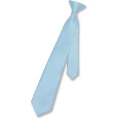 Ties & Bow Ties Vesuvio Napoli Boy's CLIP-ON NeckTie Solid BABY BLUE Color Youth Neck Tie