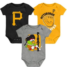 Black Bodysuits Outerstuff Newborn & Infant Black/Gold/Gray Pittsburgh Pirates Change Up 3-Pack Bodysuit Set