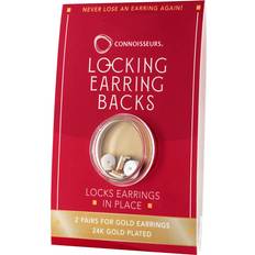 Connoisseurs 24k gold locking earring backs studs, hypoallergenic 2 pairs