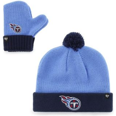 '47 Infant Light Blue/Navy Tennessee Titans Bam Bam Cuffed Knit Hat with Pom and Mittens Set