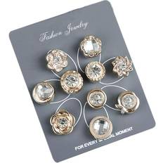 Transparent Brooches Cover Up Buttons Pearl Safety Brooch Pins Button Lapel Pin for Women Girls 10pcs