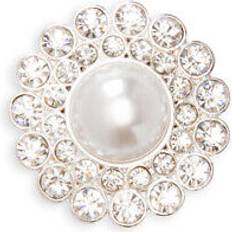 Crystal Brooches Rhine Pearl Cnt Magnet 6Pc