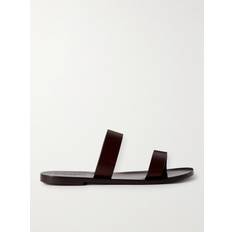 Saint Laurent Chaussons et Sandales Saint Laurent Leather Sandals Men Brown