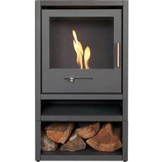 Bio ethanol OKO S1 Bio Ethanol Stove with Log Storage in Charcoal Grey