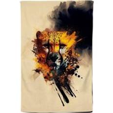 Kitchen Towels on sale Warren Reed Cheetah Face Splashart Tea Kitchen Towel Yellow