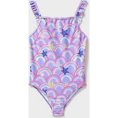 Multicoloured Bathing Suits Children's Clothing Crew Clothing Kids' Rainbow Print Frill Strap Swimsuit, Multi