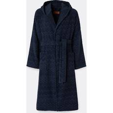 Lino Accappatoi Missoni Chalk Hooded Bathrobe - Blue