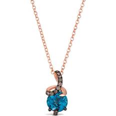 Brown - Gold Necklaces Le Vian Ladies Deep Sea Topaz Necklaces set 14K Strawberry Gold Rose Gold Tone Size inches