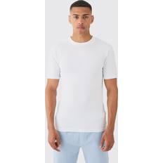 boohooMAN Mens Basic Muscle Fit T-Shirt White