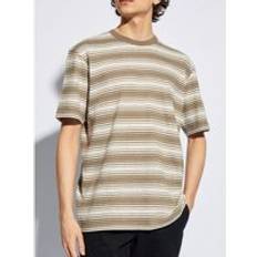 Norse Projects T-shirts Norse Projects Mens Sediment Green Johannes Spaced Stripe T-Shirt