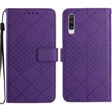 Samsung Galaxy A70 Wallet Cases GANGXUN Purple Flip Case For Samsung Galaxy A70/A70S Magnetic Cover Wallet PU Leather Card Slot Stand With Hand Strap Diamond Embossed