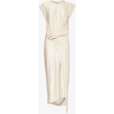 Rabanne Rabanne Womens Nude Wrap-front Stretch-woven Midi Dress