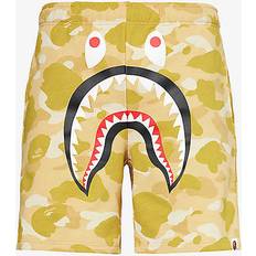 A Bathing Ape Shorts A Bathing Ape Bathing Ape Mens Yellow Shark Cotton-jersey Shorts