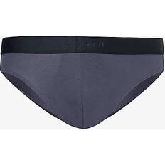 Mens Deep Blue Logo-waistband Mid-rise Stretch-jersey Briefs