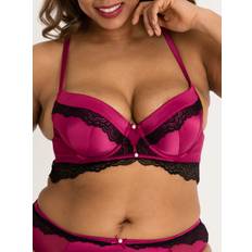 LoveHoney Plus Satin Romance Purple Push-up Bra