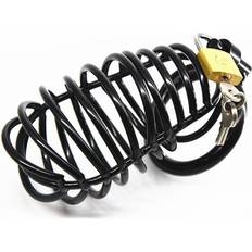 Sex Toys House Of Glass Jail Cell Stainless Steel Chastity Cage Black, 45mm