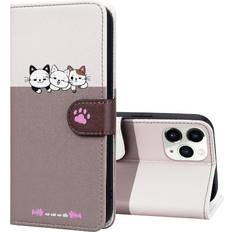 Apple iPhone 11 Pro Wallet Cases GANGXUN White Case for iphone 11 Pro Leather Case Wallet Simple Business Shockproof Flip Cover