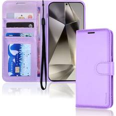 Samsung Galaxy S24 Ultra Wallet Cases TechGear [Leather Wallet Case] Protective Cover with Cash & Card Holder, Stand and Wrist Strap For Samsung Galaxy S24 Ultra