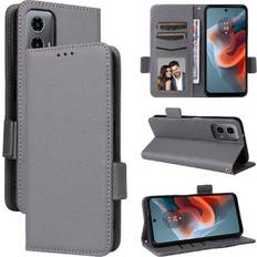 GANGXUN Gray Case for Motorola Moto G34 5g Card Slots Holder Pu Leather Magnetic Wallet Side Buckle