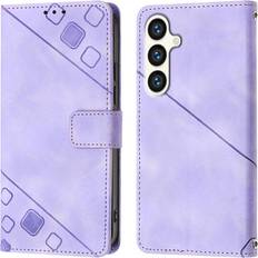 GANGXUN Purple Case For Samsung Galaxy S24 Plus 5G Wallet Flip Cover Magnetic Leather Card Holder