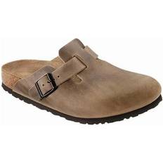 Birkenstock Clogs Birkenstock Boston Oiled Nubuck Clogs Regular Footbed Tobacco Brown