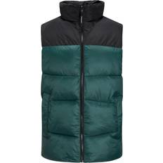 Jack & Jones Green Vests Jack & Jones Mens Zip Up Quilted Gilet Green