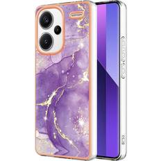 GANGXUN Purple Case For Xiaomi Redmi Note 13 Pro Plus 5G Slim TPU Protection Marble Pattern Soft Bumper