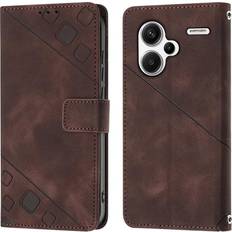 GANGXUN Brown Case For Xiaomi Redmi Note 13 Pro Plus 5G Magnetic Leather Wallet Flip Cover Card Holder