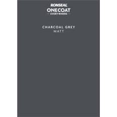 Ronseal Grey Paint Ronseal One Coat Everywhere Multi Surface Matt Paint Charcoal Grey