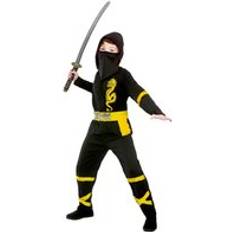 Wicked Power Ninja Dräkt Svart Gul Barn