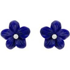 Jewellery C. W. Sellors Sterling Silver Lapis Lazuli Tuberose 10mm Pansy Stud Earrings Silver