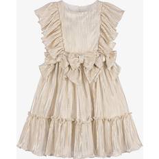 Gold Dresses Patachou Girls Gold Plissé Bow Dress