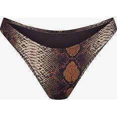 XXS Bikinis SKIMS Cheeky Tanga Bottom Neutral Signature Desert Snake Print