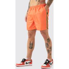 Oranssi Uimahousut boohooMAN Mens Mid Length Beaded Tape Trunks Orange