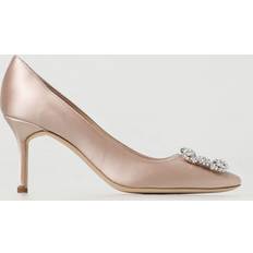 Manolo Blahnik Pink Heels & Pumps Manolo Blahnik 70mm Hangisi Satin Pumps Blush 36 38.5 41