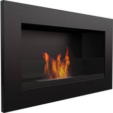 Mur - Noir Cheminées à l'Éthanol Kratki Wall mounted Bioethanol fireplace GOLF black with glazing TÜV Noir