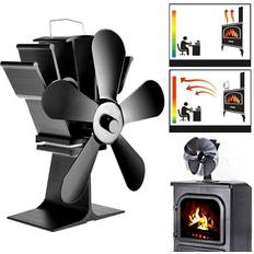 Greenzech 8.8inch 5 Blades Fireplace Fan Wood Burner Stove Thermal Heat Power Fan