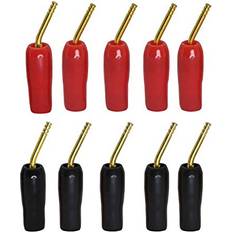 Cerrxian Plated 2mm Banana Plug Screw Type Speaker Cable Connector AdapterBlack & Red,10-Pack