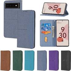 Google Pixel 6 Pro Wallet Cases GANGXUN Gray Case For Google Pixel 6 Pro PU Leather Cover Flip Folio Book Hand Wallet Credit Card Holder