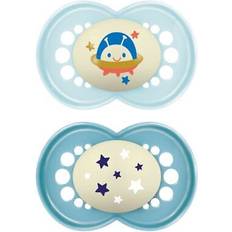 Mam Baby Care Mam night soother blue astro 16m 2pk